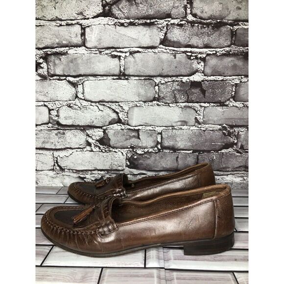 Giorgio Brutini Brown Leather Kiltie Tassel Loafers Dress Shoes Men sz 11D US/44 - Picture 1 of 16